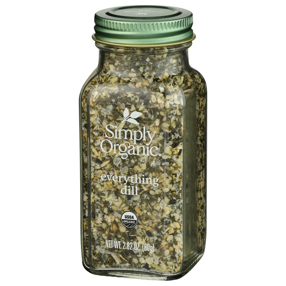 Simply Organic Dill Everything Seasoning packaging front communicates organic quality.