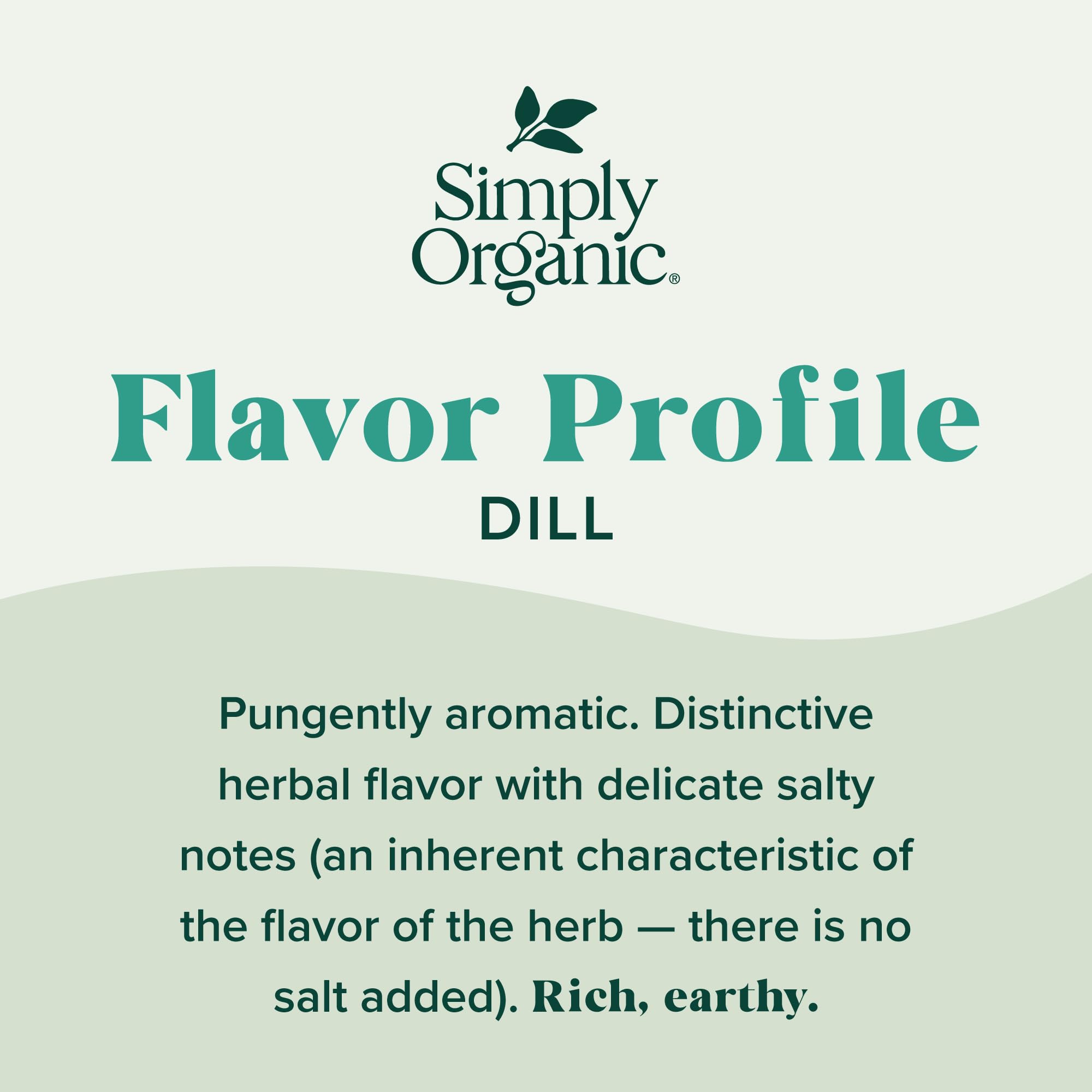 Dried dill weed leaves from Simply Organic for bright flavor.