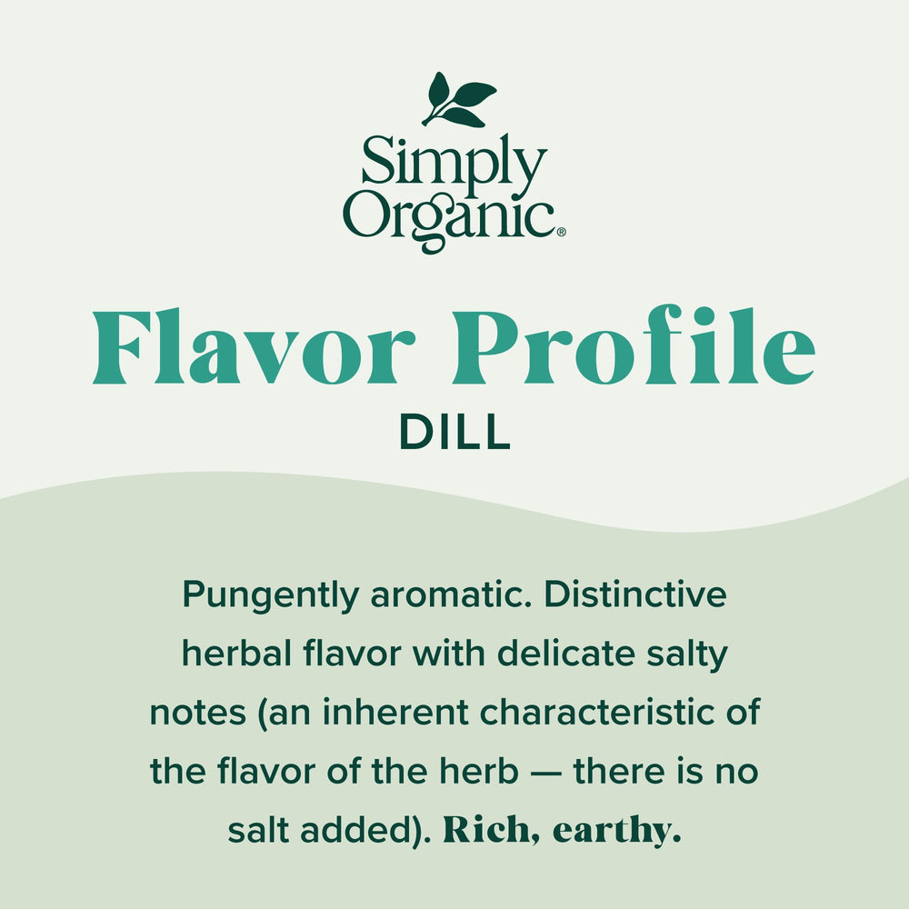 Dried dill weed leaves from Simply Organic for bright flavor.