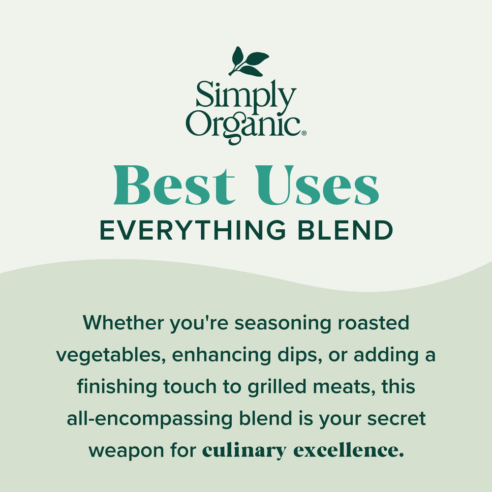 Kitchen scene with Simply Organic Everything Spice Blend highlighting convenient organic seasoning.