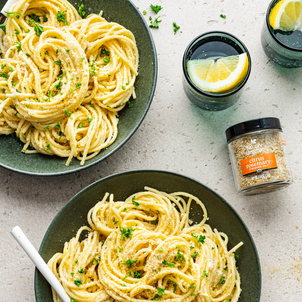 Finishing salt on grilled meat from Simply Organic adds savory citrus-herb notes.