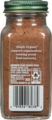 Simply Organic Garam Masala jar back label—organic and kosher ingredients.