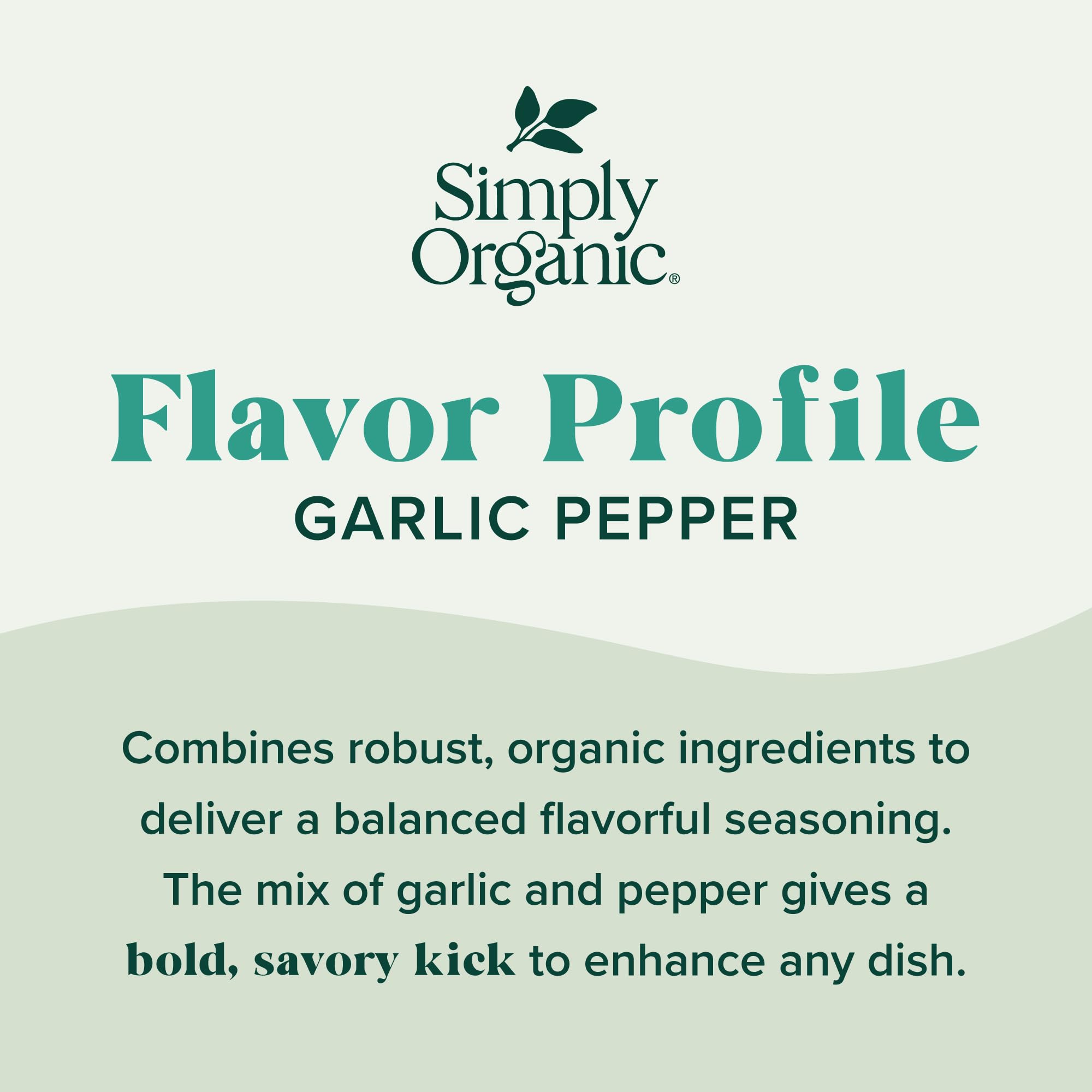 Simply Organic Garlic Pepper pan sear adds aromatic kick to sizzling meats.