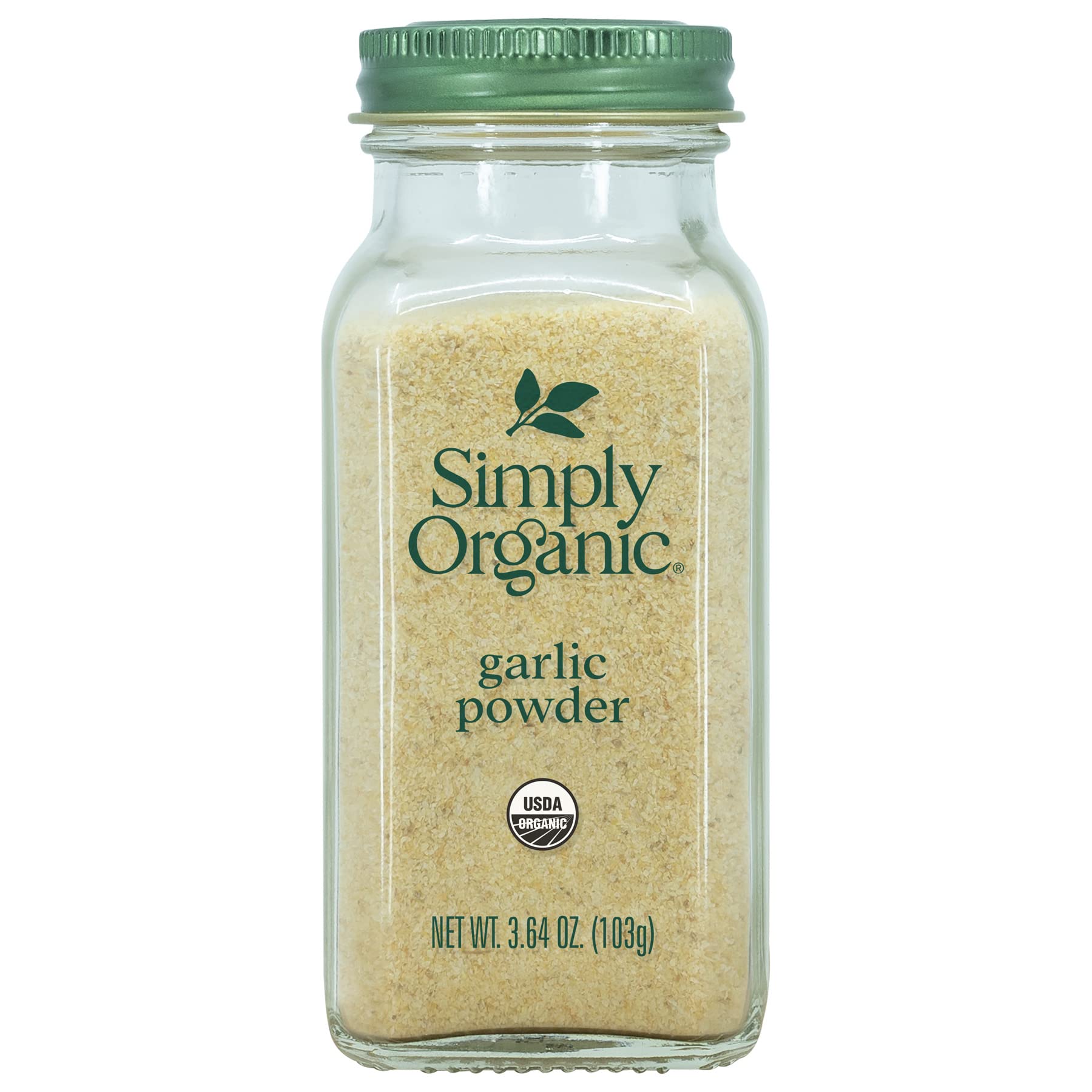 Simply Organic Garlic Powder bottle ready for quick, fresh flavor in a variety of dishes