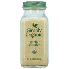 Simply Organic Garlic Powder bottle ready for quick, fresh flavor in a variety of dishes