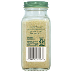 Simply Organic Garlic Powder label shows organic certification and Kosher status