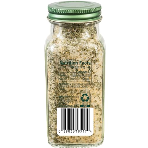 Simply Organic Garlic Salt kitchen scene emphasizing organic, GMO-free seasoning.