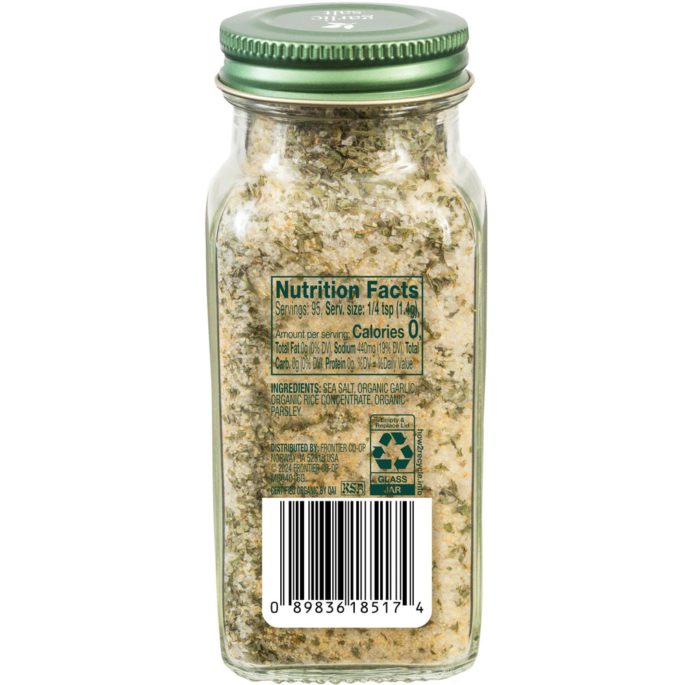 Closeup of Simply Organic Garlic Salt enhances roasted vegetables flavor