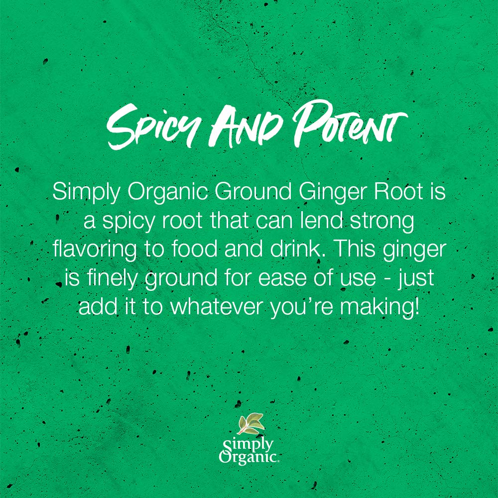 Simply Organic ginger bottle on shelf ready for cooking