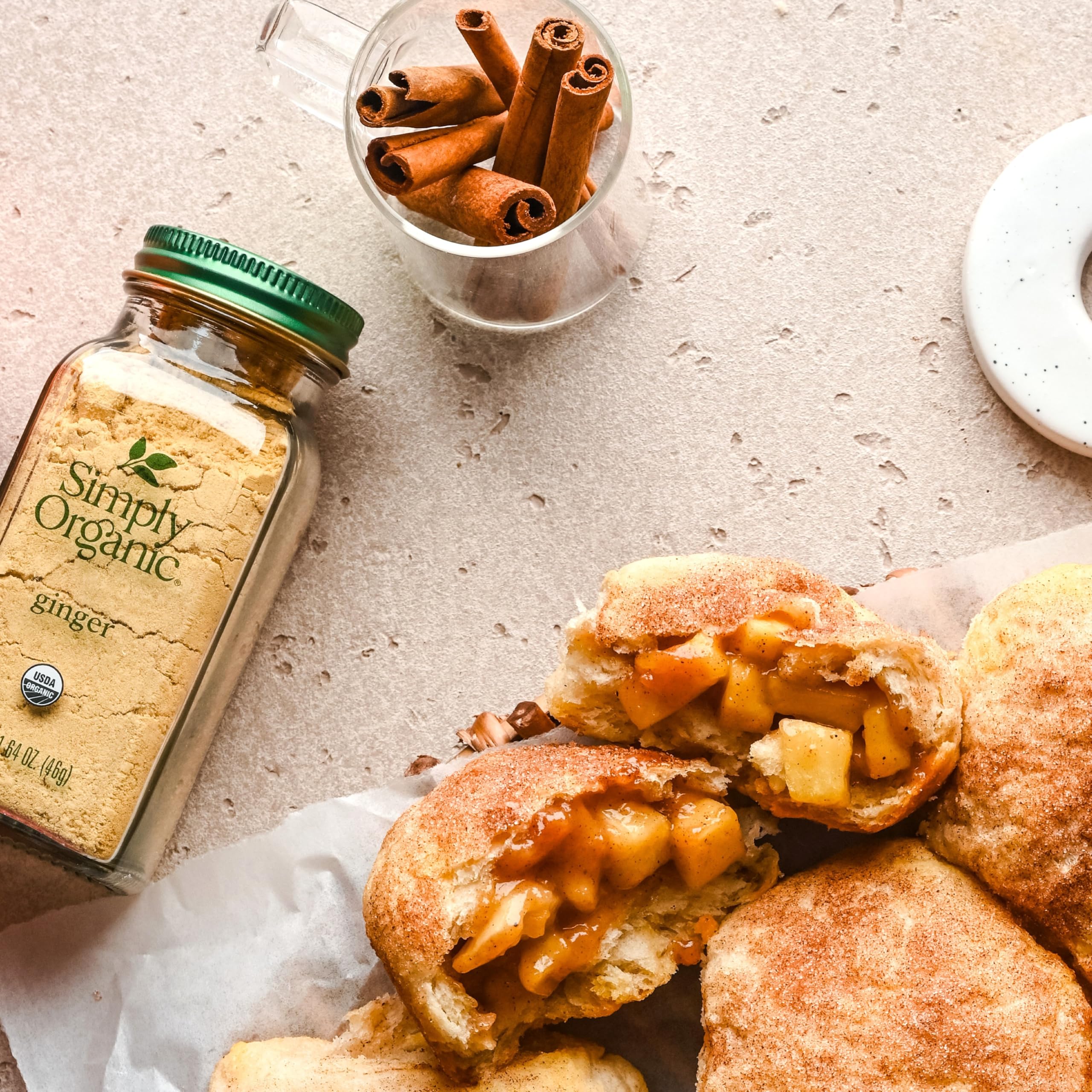 Simply Organic ginger powder aroma boosts recipes with a spicy kick.