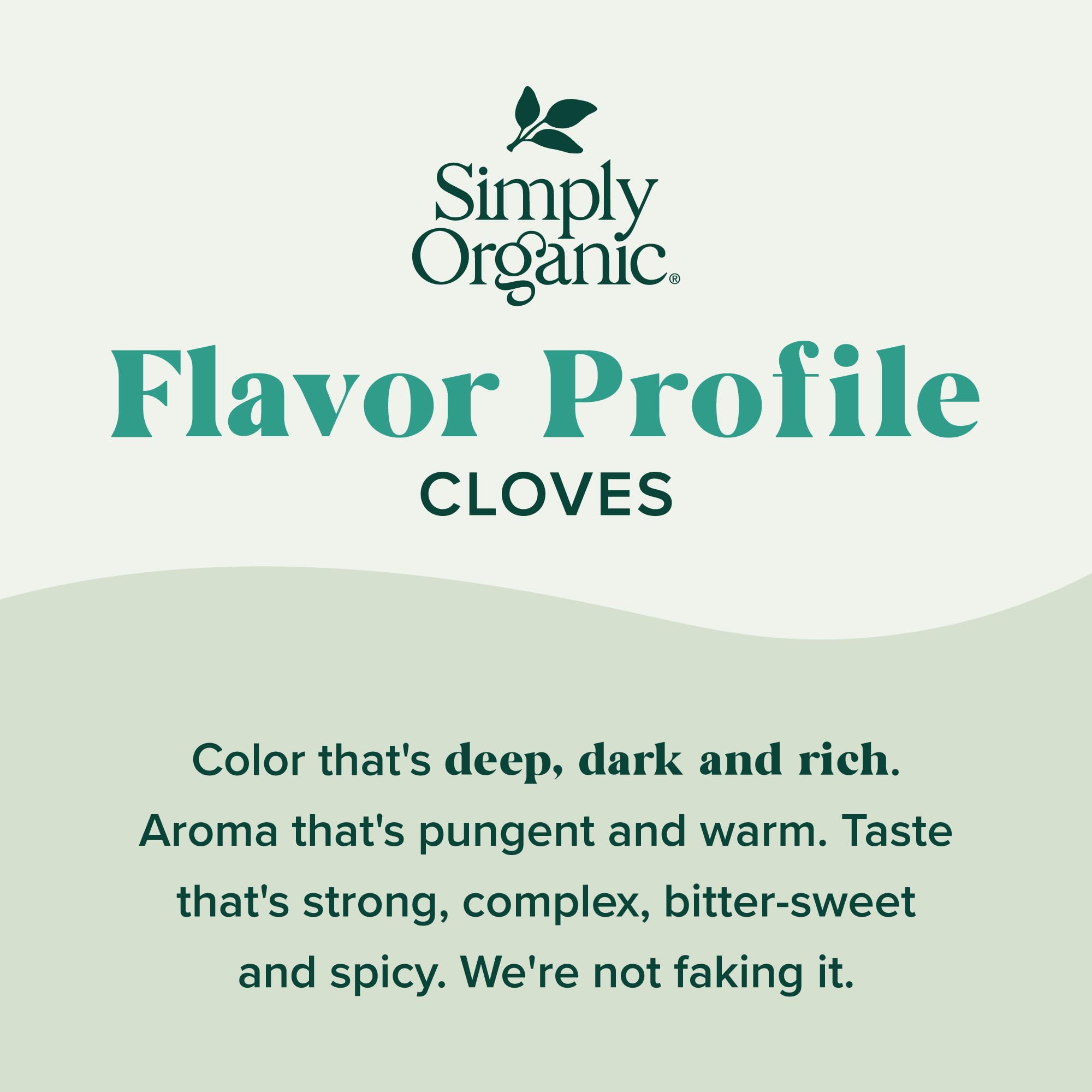 Simply Organic ground cloves spice powder closeup ready for spice blends and recipes.