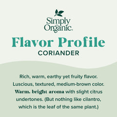 Simply Organic Ground Coriander spoon-pour ready to season curries and soups
