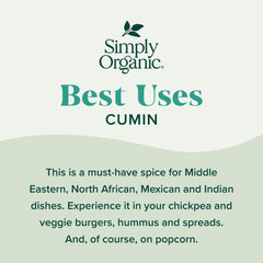 Simply Organic ground cumin color emphasizes earthy tones and bold flavor potential.