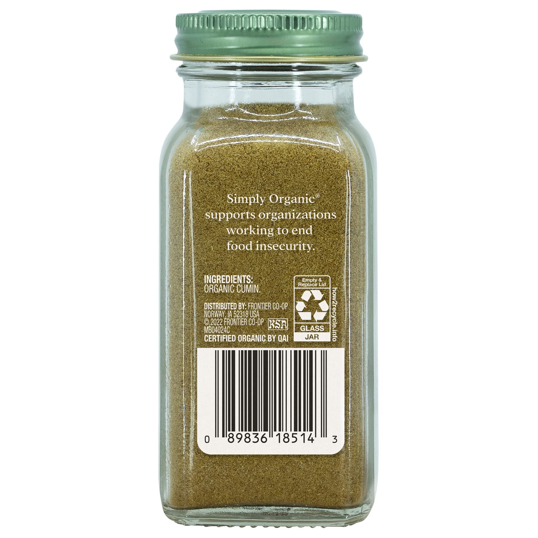 Simply Organic label close-up showing kosher certification and natural sourcing