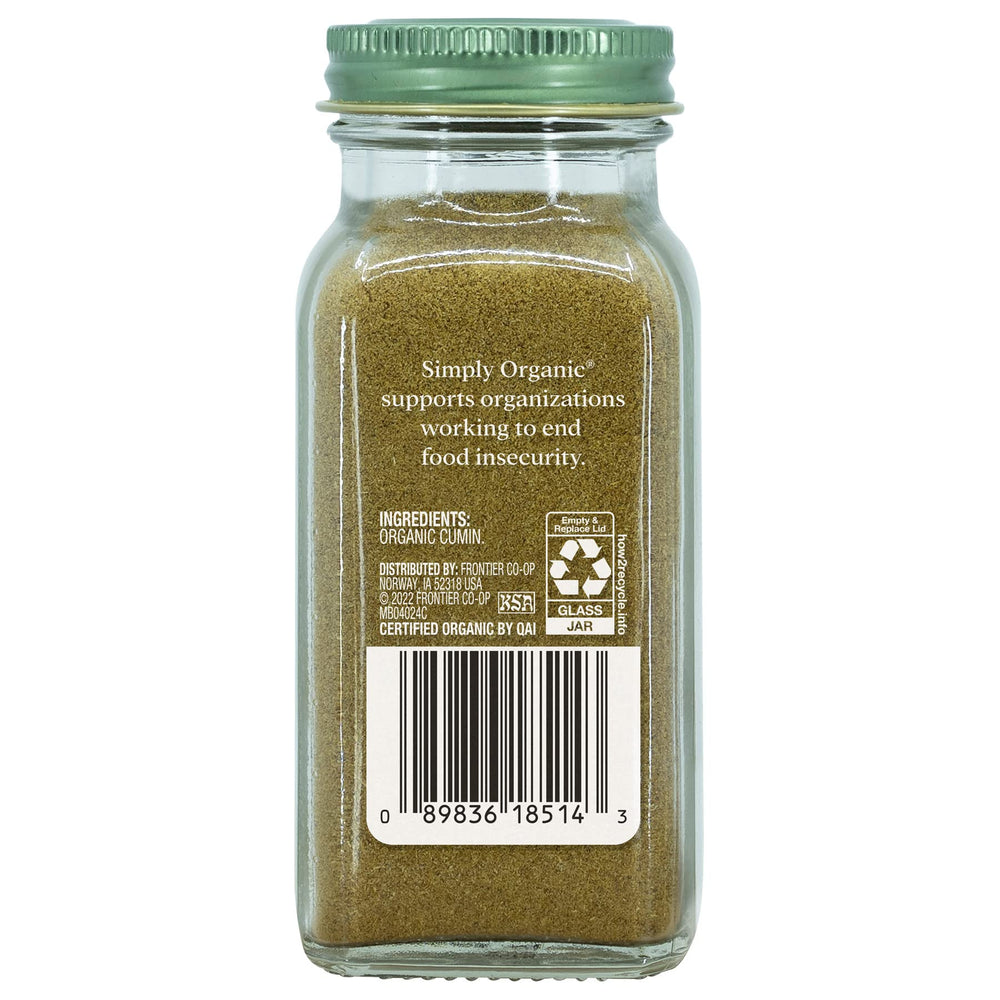 Simply Organic label close-up showing kosher certification and natural sourcing