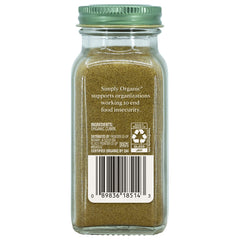 Simply Organic label close-up showing kosher certification and natural sourcing