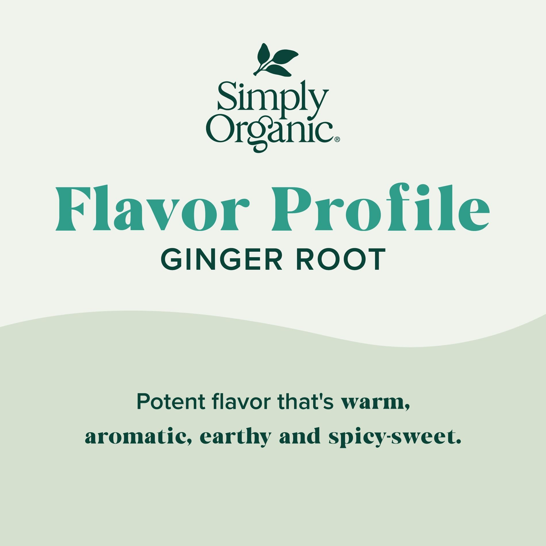 Simply Organic ground ginger powder perfect for baking with warm, zesty notes.