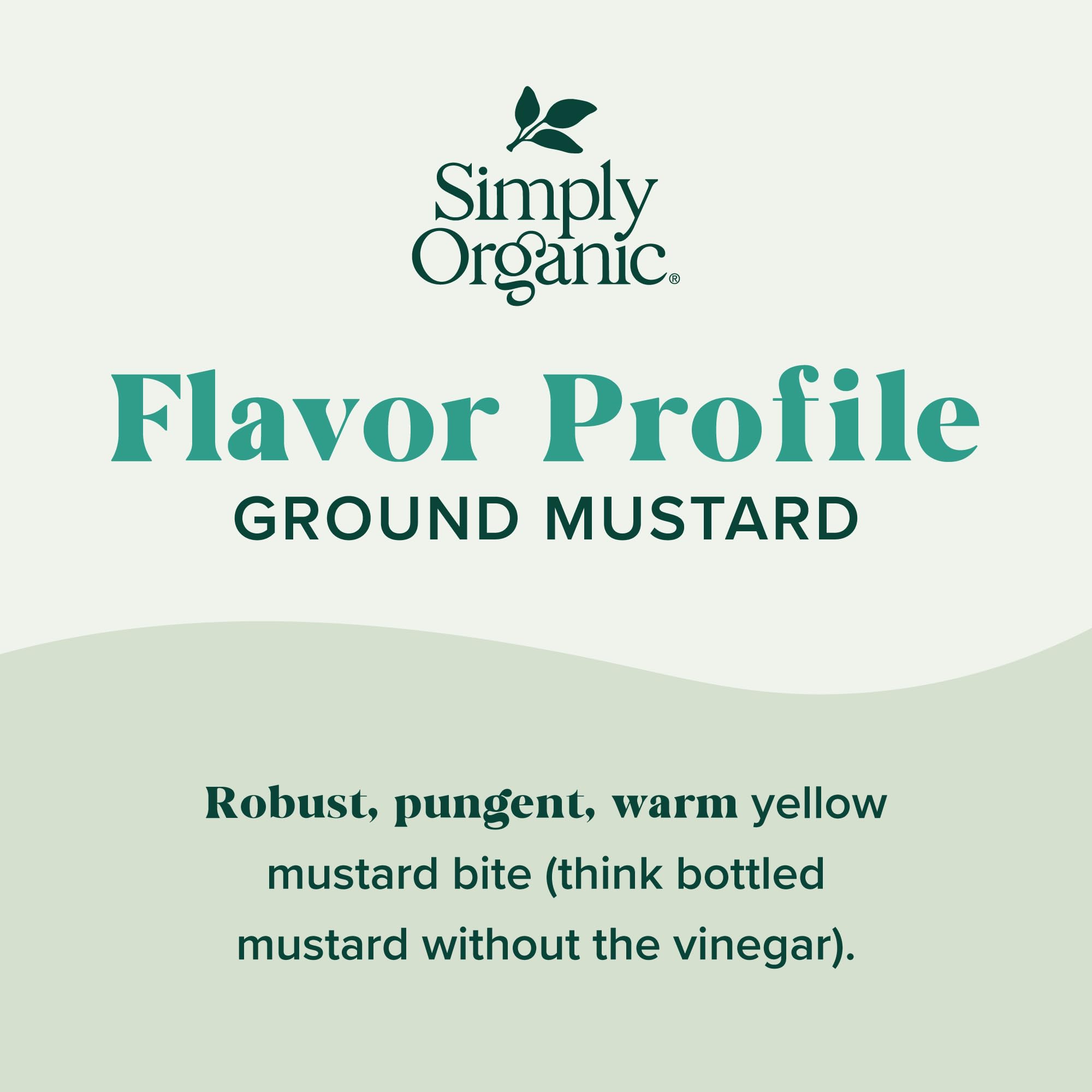 Simply Organic ground mustard seed label showcases organic quality for confident cooking