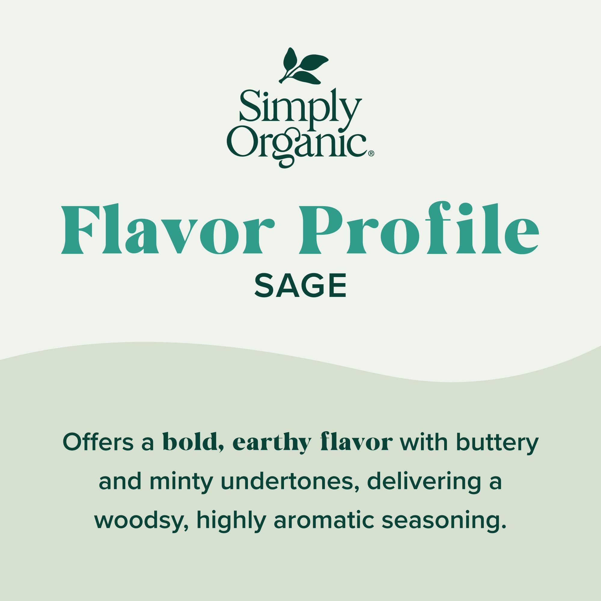 Simply Organic ground sage leaf bottle pour demonstrates easy seasoning for roasting
