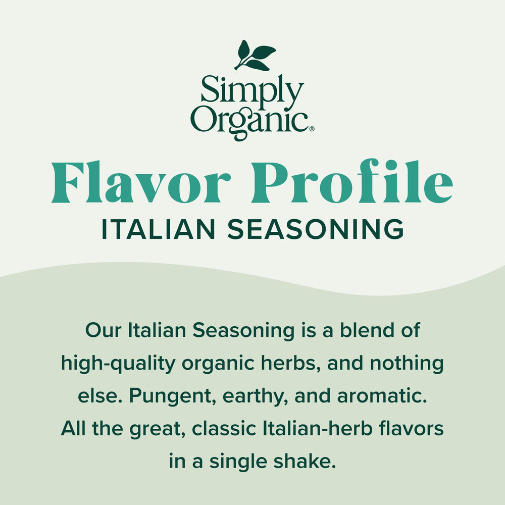 Simply Organic Italian Seasoning glass jar preserves six premium herbs