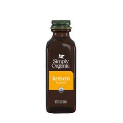 Simply Organic Lemon Flavor 2oz jar with label for vibrant citrus notes in baking.