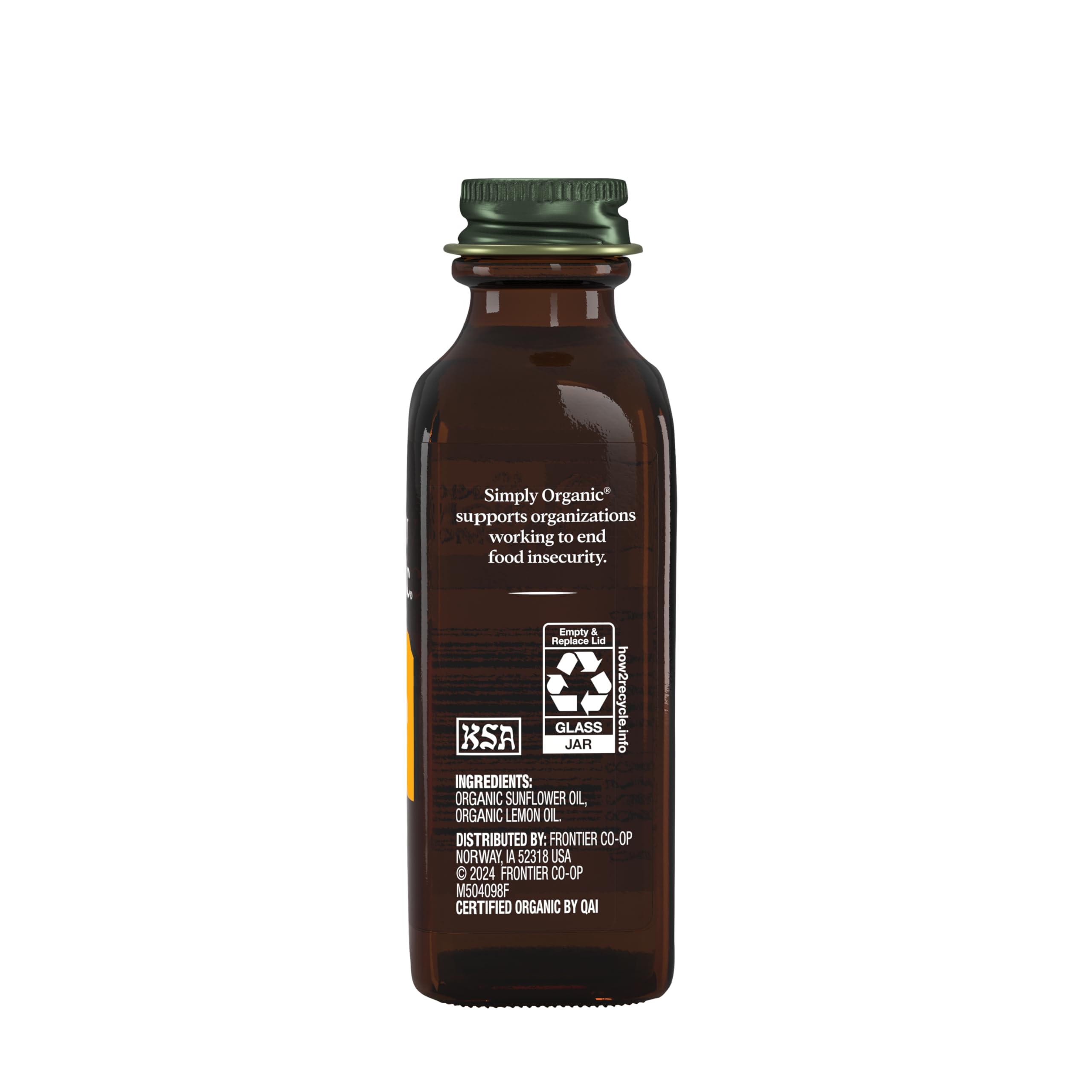 Simply Organic Lemon Flavor bottle pour showcases easy, mess-free flavoring for drinks.