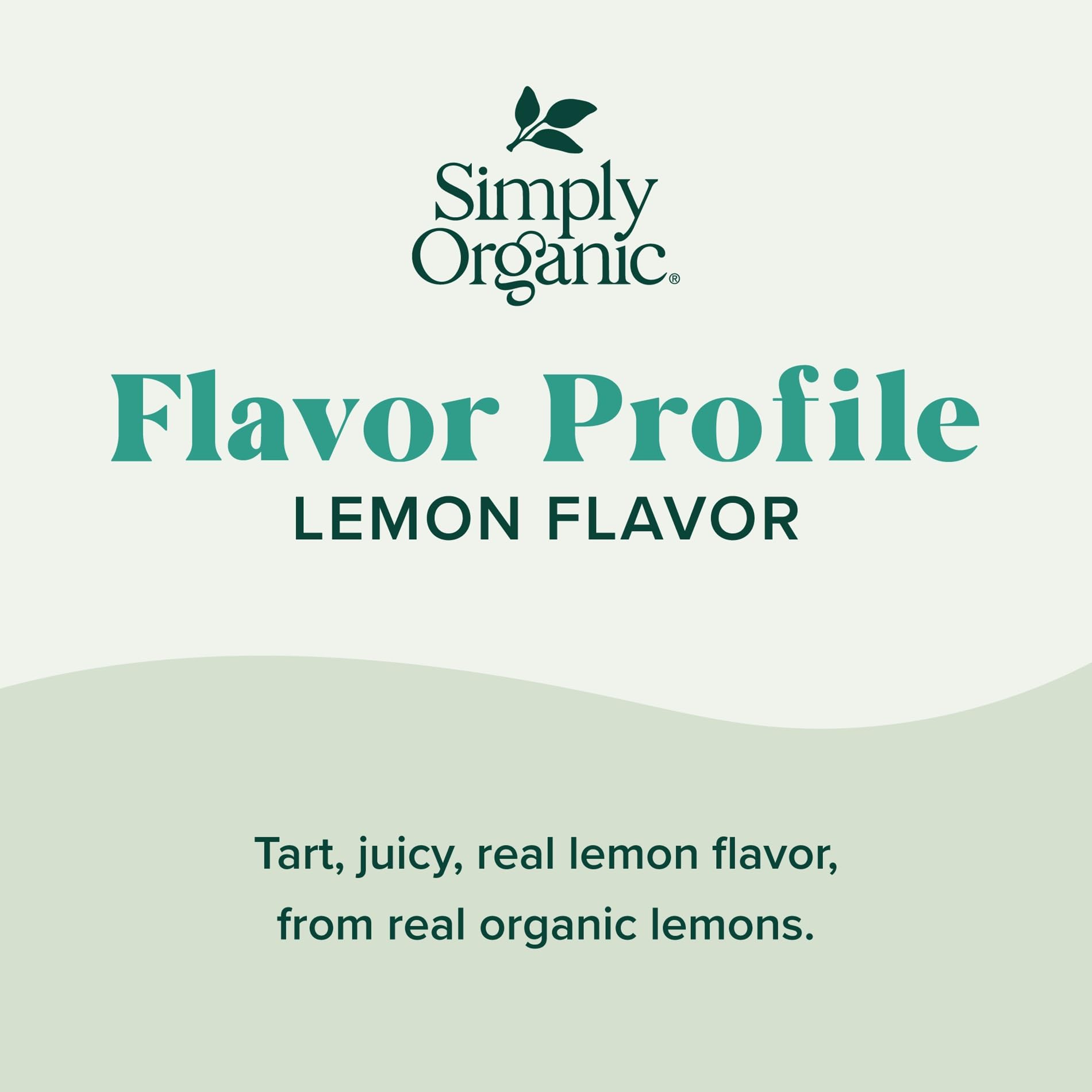 Simply Organic Lemon Flavor label closeup highlights certified organic ingredient clarity.
