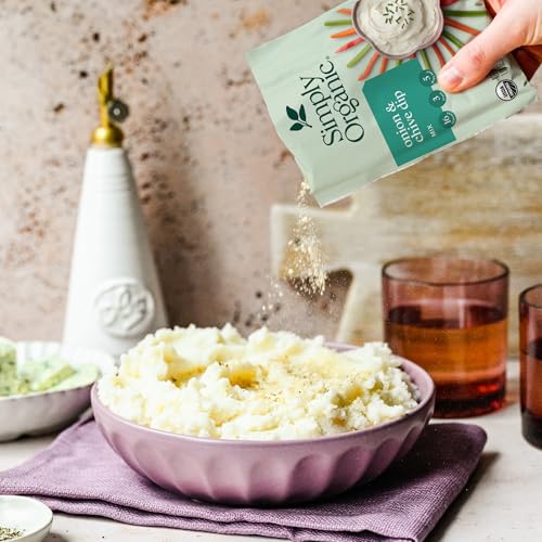 Dip with chips using Simply Organic mix for a quick party snack.