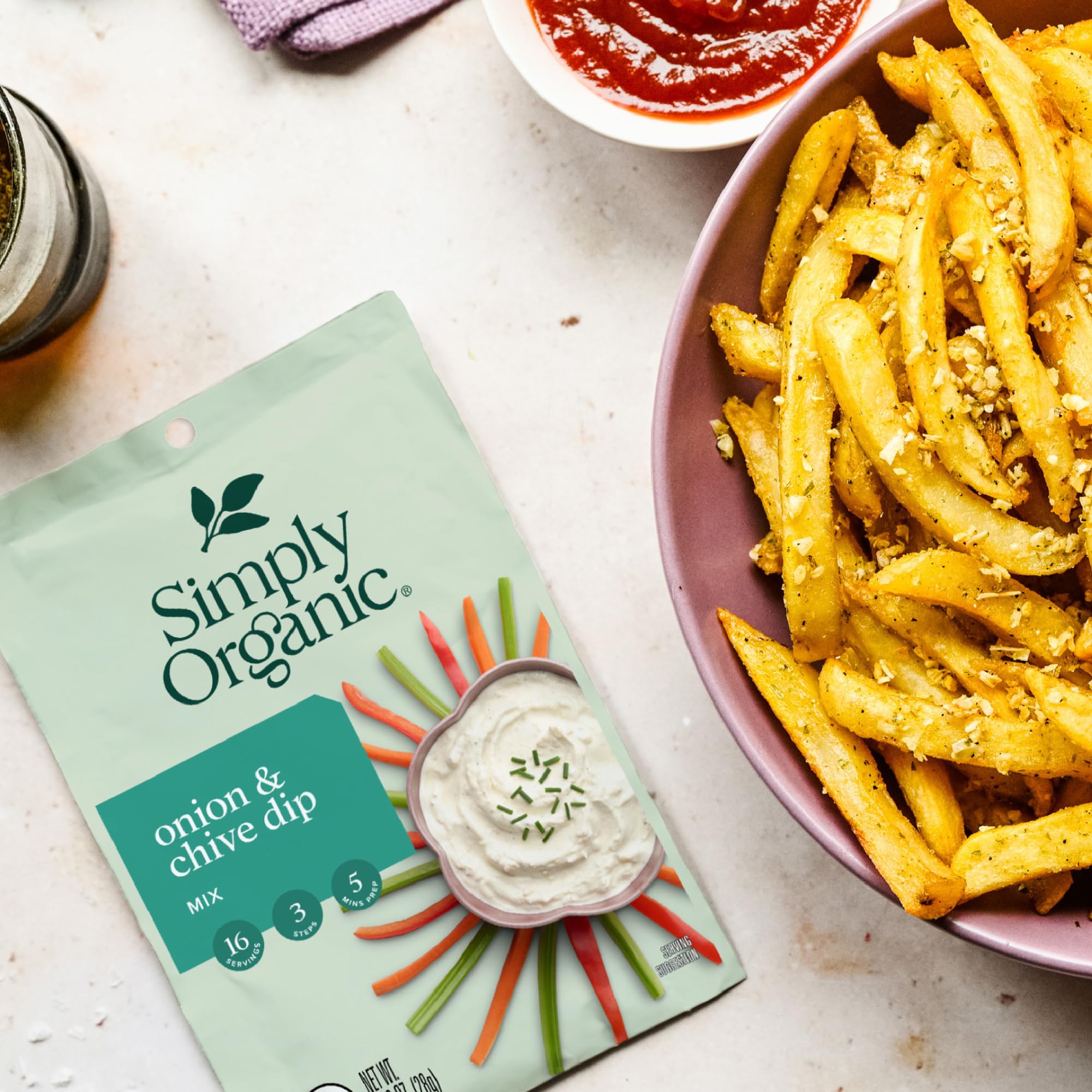 Use as a sandwich spread with Simply Organic onion and chive dip mix.