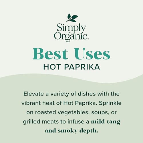 Simply Organic Paprika Hot ground powder on spoon