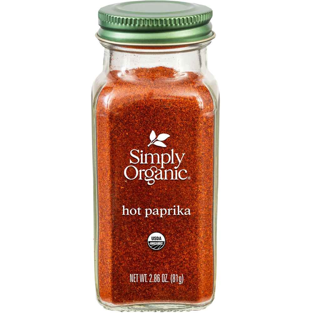 Simply Organic Paprika Hot jar label close-up for rich color