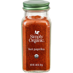 Simply Organic Paprika Hot jar label close-up for rich color