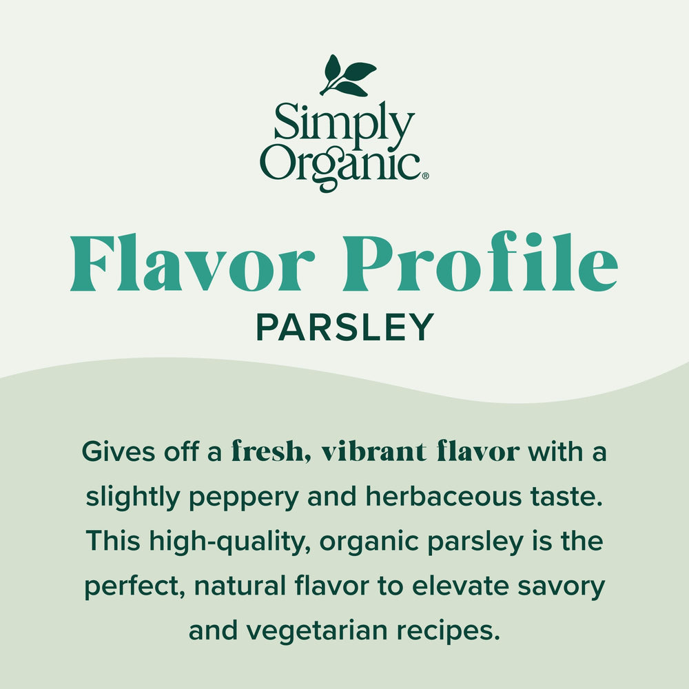 Simply Organic Parsley Flakes add fresh green color to salads