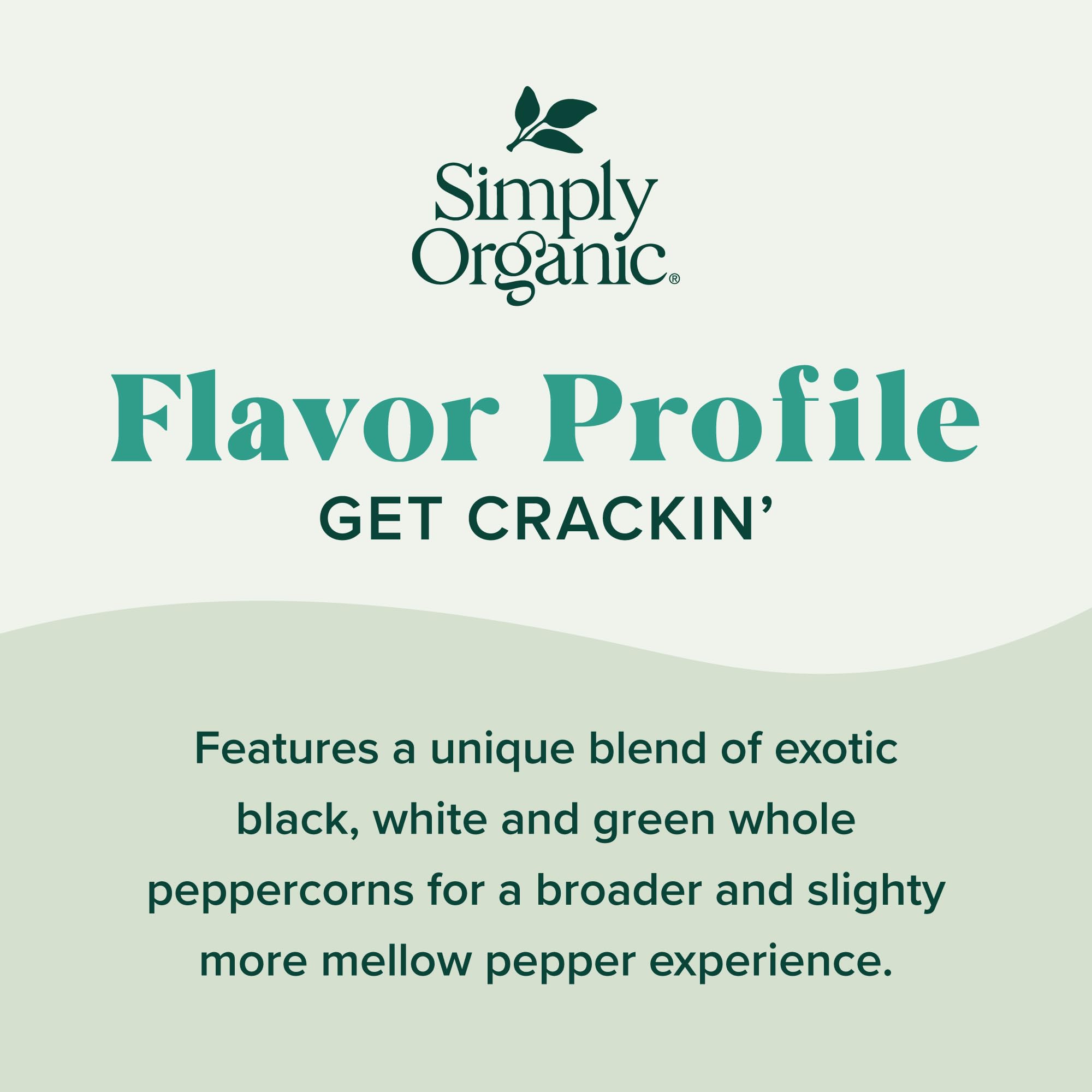 Simply Organic Pepper Grinder in dispense action for quick seasoning
