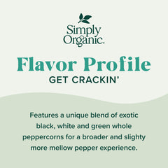 Simply Organic Pepper Grinder in dispense action for quick seasoning