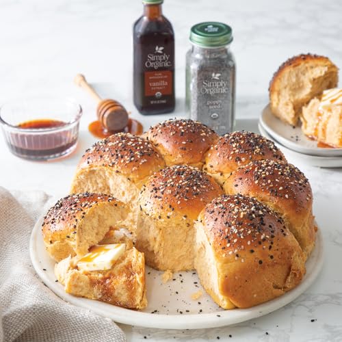 Simply Organic poppy seeds on a salad or dressing for mild flavor