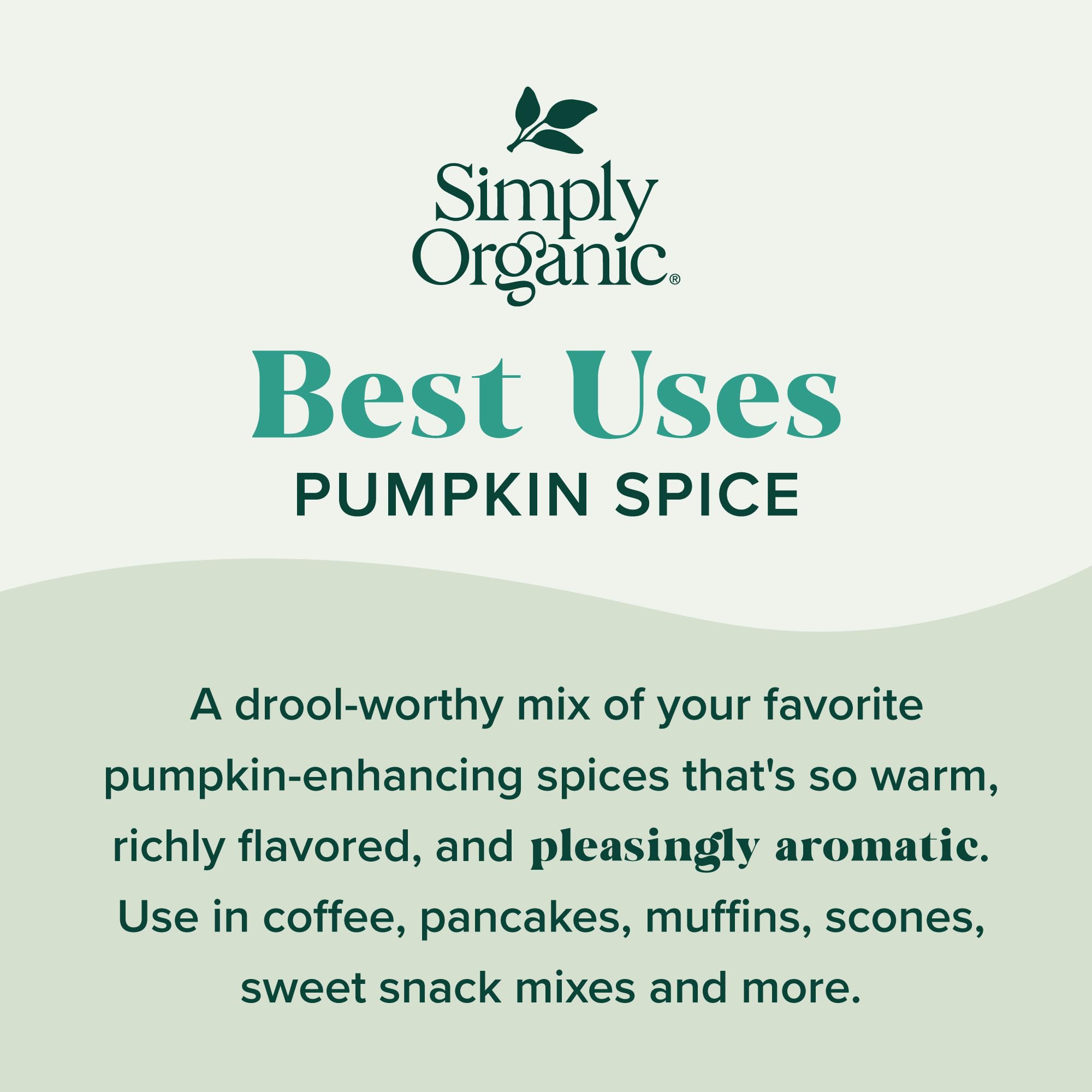Glass Simply Organic Pumpkin Spice spice jar ready for pumpkin desserts.
