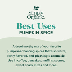 Glass Simply Organic Pumpkin Spice spice jar ready for pumpkin desserts.