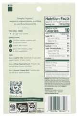Simply Organic Ranch Dip packet close-up highlights organic ingredients ideal for quick dips.
