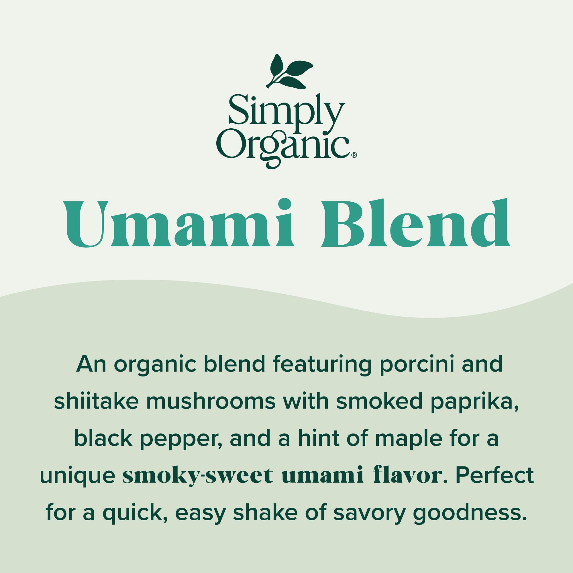 Dish being seasoned with Simply Organic Umami Blend to elevate flavor.