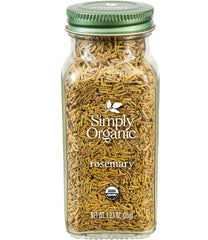 Simply Organic Rosemary Leaf bottle shows a fresh, aromatic herb ideal for roasts.