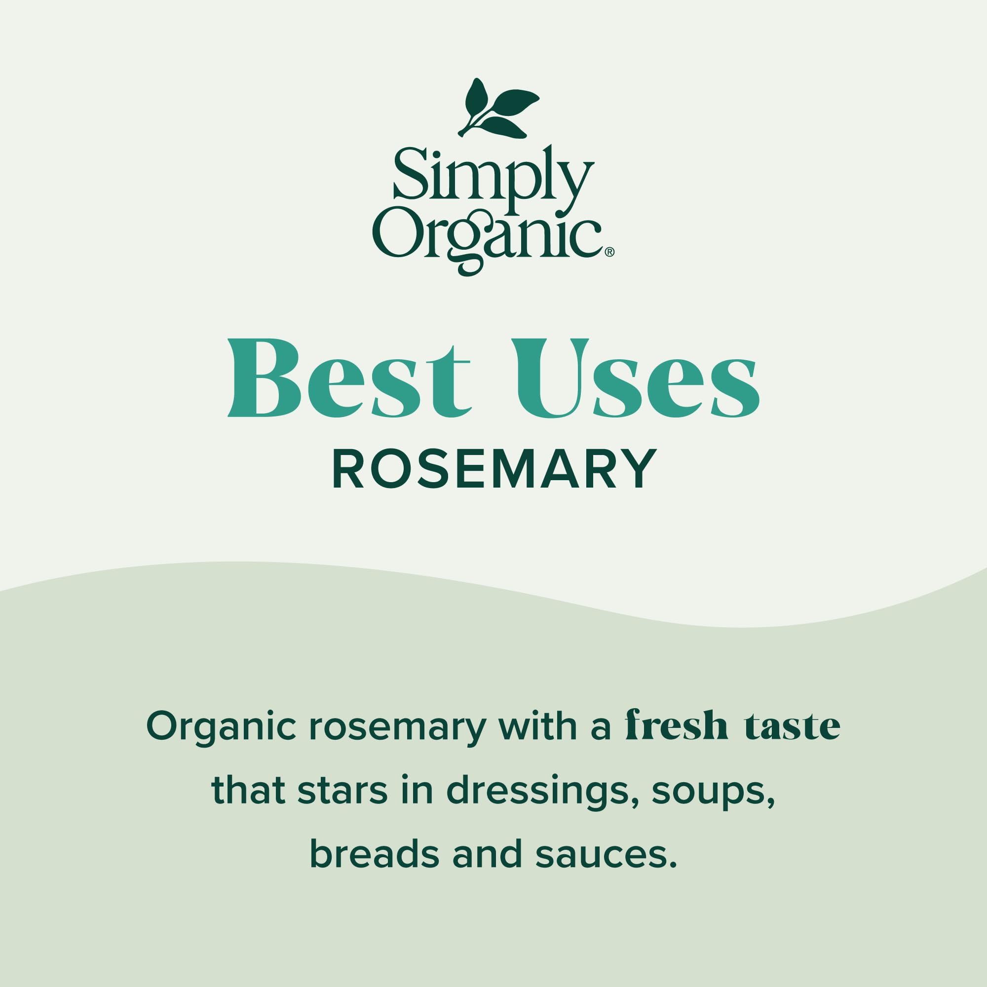 Simply Organic Rosemary Leaf spice shelf image signaling organic, sustainable sourcing.