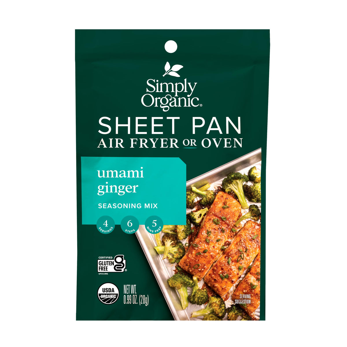 Simply Organic Umami Ginger bottle pour for quick weeknight flavor boosts.