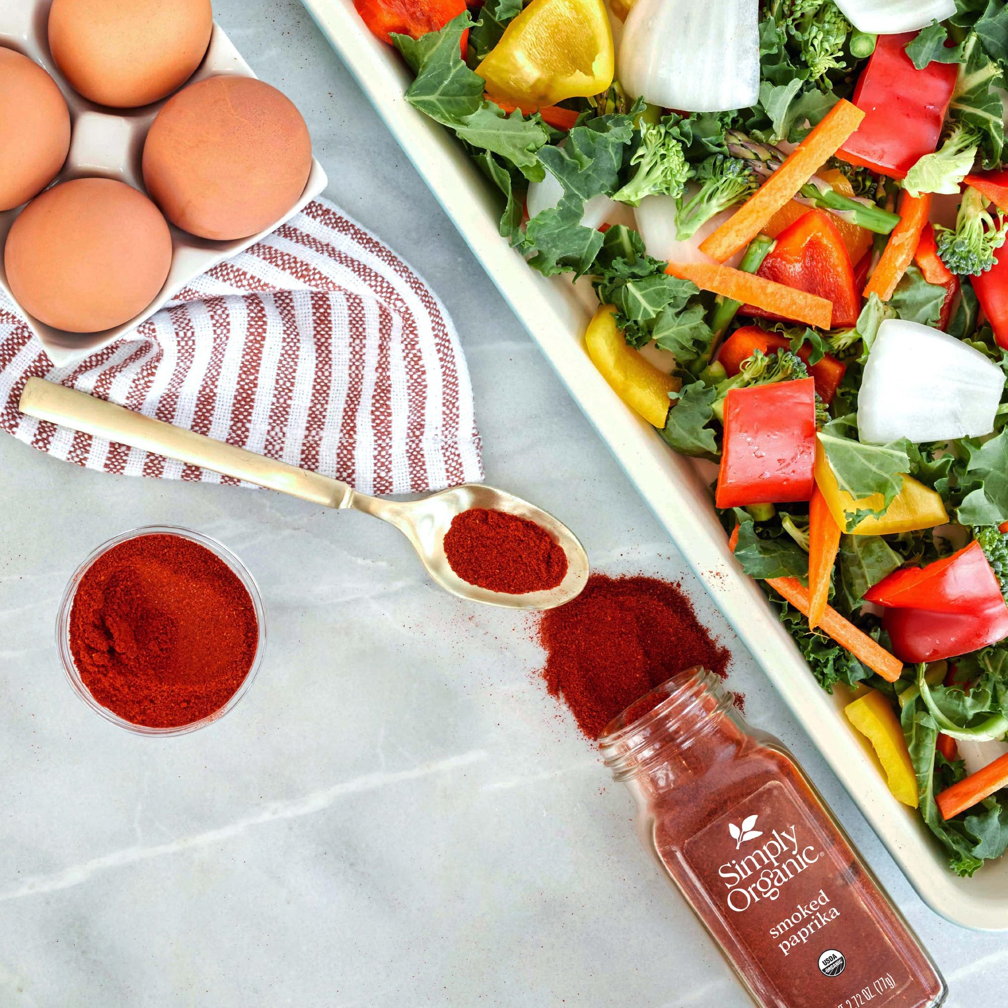 Roasted vegetables enhanced with Simply Organic smoked paprika for color and depth