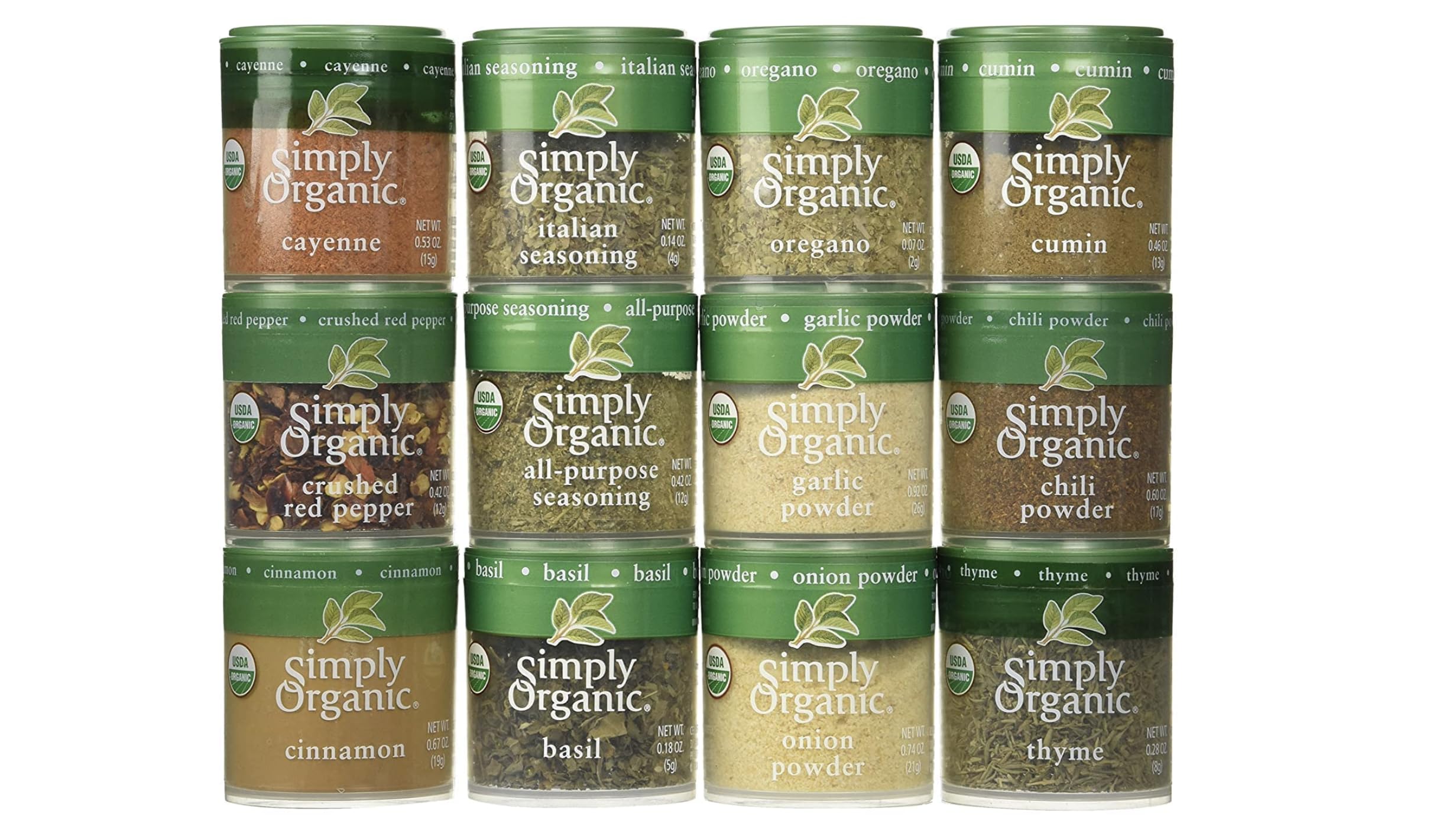 Simply Organic Starter Spice Gift Set on a neat countertop, inspiring quick weeknight meals.