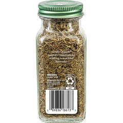 Simply Organic thyme leaf close-up highlighting vibrant dried texture for flavoring stews.