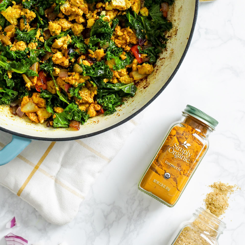 Simply Organic turmeric in a curry dish enhances color and depth.