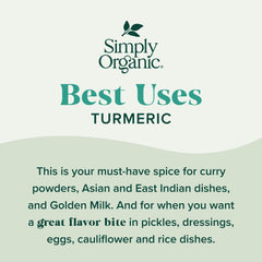 Simply Organic turmeric root close-up shows its bright yellow hue.