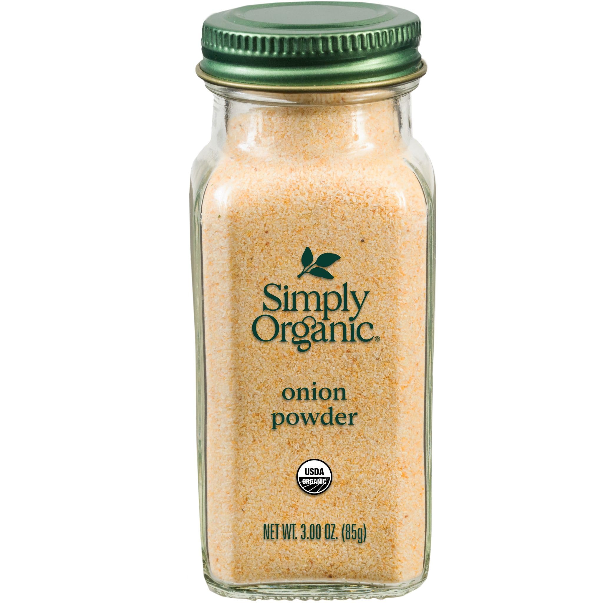 Simply Organic White Onion Powder bottle front view for pantry upgrade