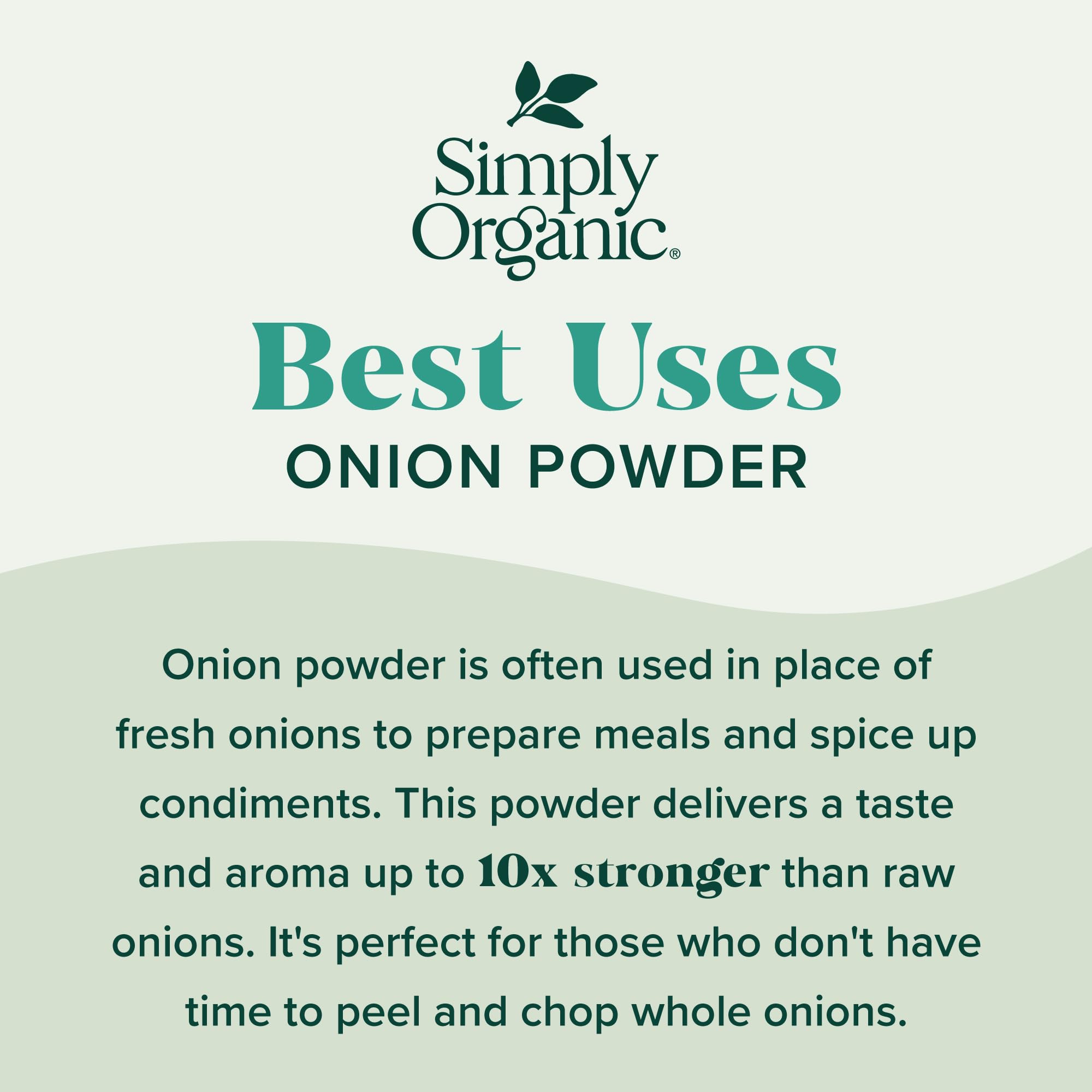 Back packaging of Simply Organic White Onion Powder featuring kosher certification